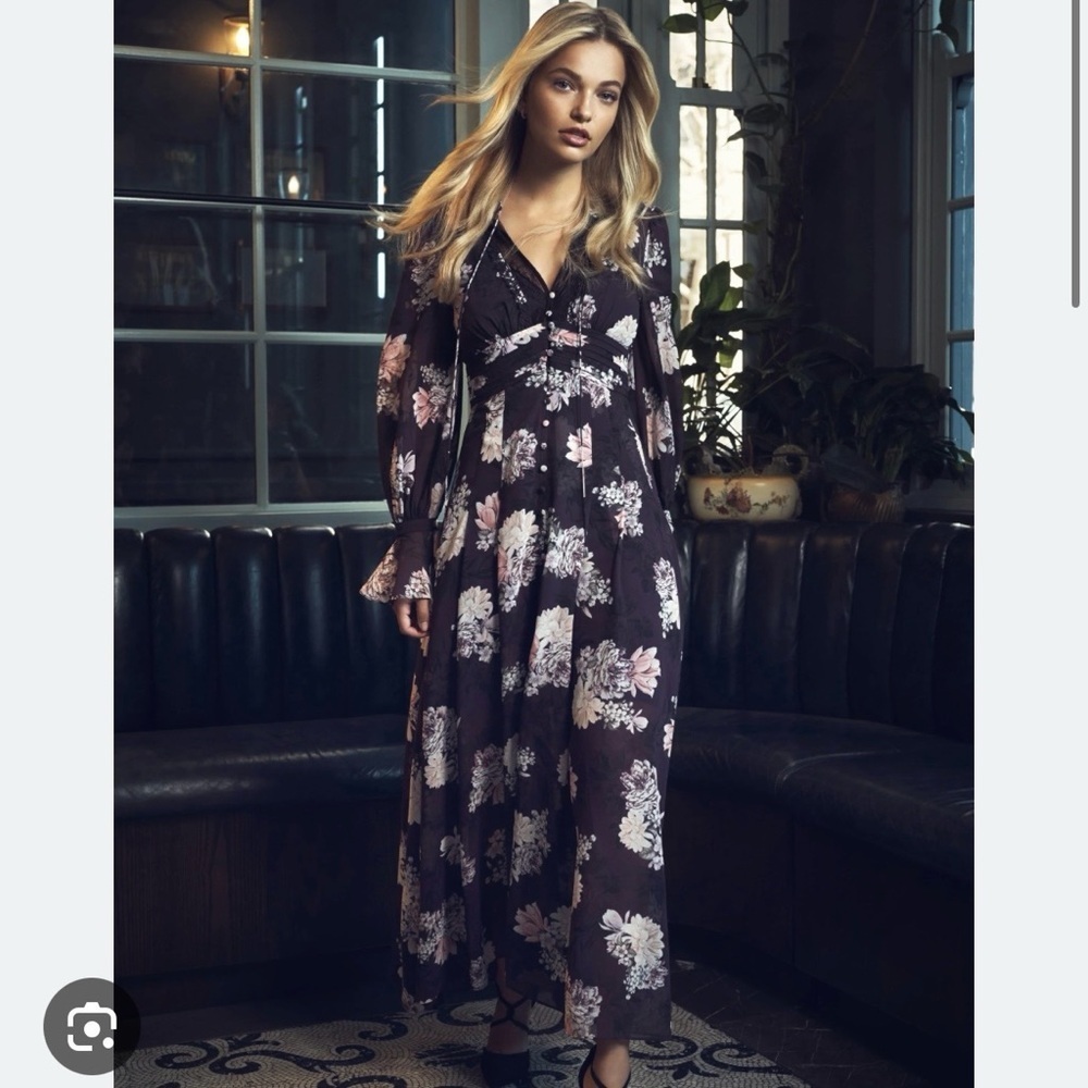 Ever New Natalia Lace Trim Maxi Dress Blossom Floral size 0 New With Tags